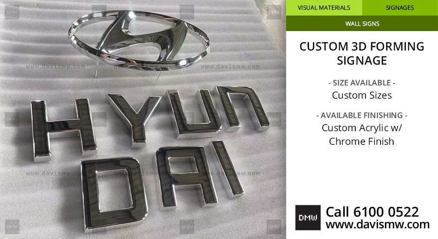 Custom 3D Forming Signage - Acrylic with Chrome Silver Finish - Davis Materialworks